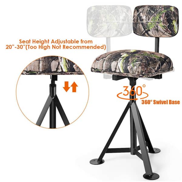 Gymax Swivel Hunting Chair Tripod Blind Stool with Detachable Backrest  Outdoor Camping GYM05611 - The Home Depot
