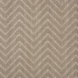 Merino Herringbone - Sparrow - Brown 12 ft. 36 oz. Wool Pattern Installed Carpet