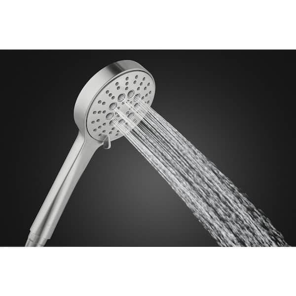 Modern 6-Spray 4.5 in. Single Wall Mount Handheld Adjustable Shower Head in Brushed Nickel Modern 6-Spray 4.5 in. Single Wall Mount Handheld Adjustable Shower Head in Brushed Nickel