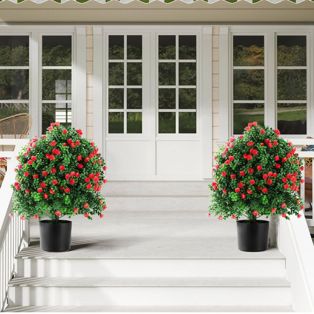 Beautiful Lifelike Decor Series 21.7 in. Red Indoor/Outdoor Artificial ...