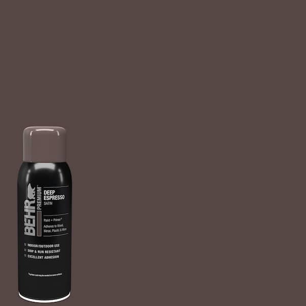 BEHR PREMIUM 12 oz. #SP-101 Deep Espresso Satin Interior/Exterior Spray Paint and Primer Aerosol