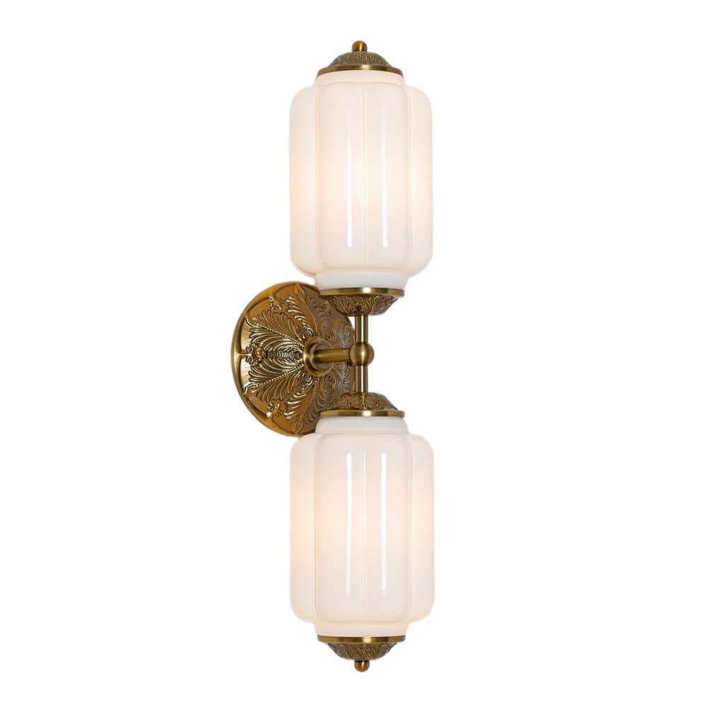 Amia 23.62-in 2-Light Antique Bronze Milk Lantern Glass Shades Bathroom Vanity Light price history on PriceWatchPro