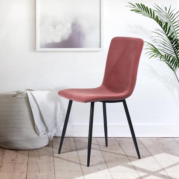 Scargill Pink Velvet Upholstered Hight Back Dining Chair (Set of 4)