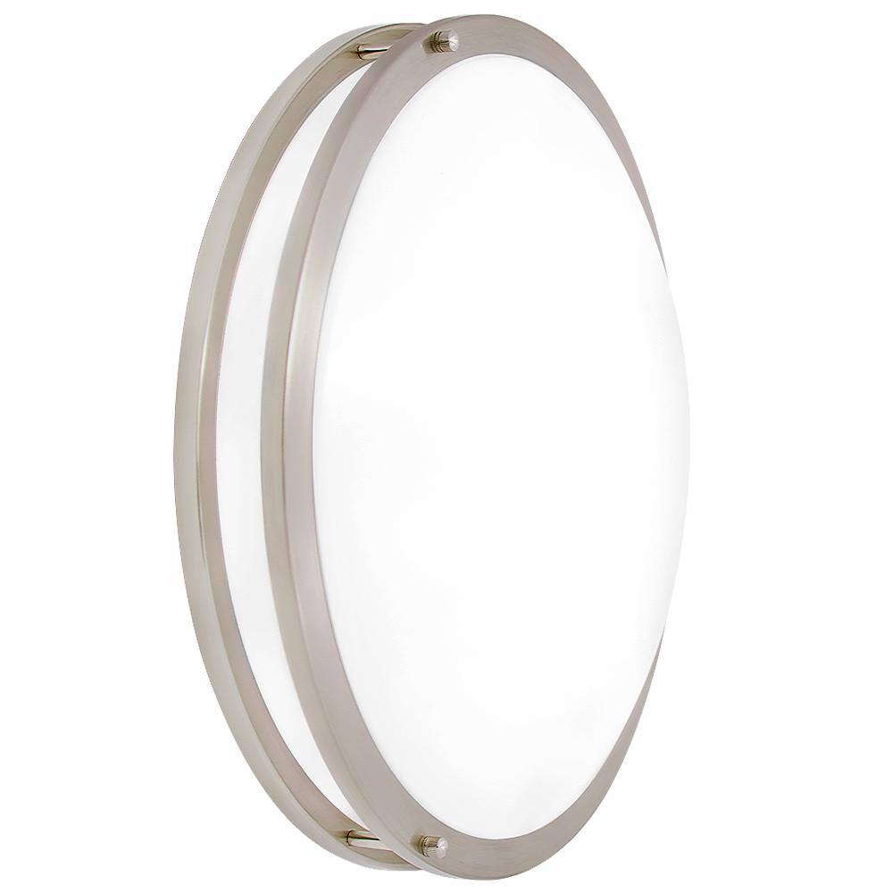 Satin Nickel 18-Inch Round LED Flush Mount Ceiling Light