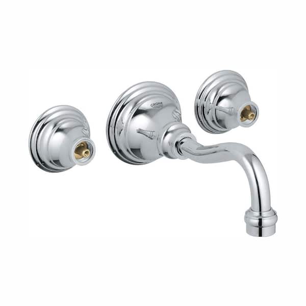 GROHE Bridgeford 2-Handle Wall Mount Bathroom Faucet in StarLight Chrome
