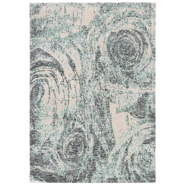 SAFAVIEH Audrey 4 ft. x 6 ft. Blue/Gray Running Floral Area Rug