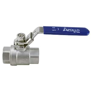 1/2 in. x 1/2 in. Stainless Steel FNPT x FNPT 2-3/4 in. L Full-Port Ball Valve with Latch Lock Lever