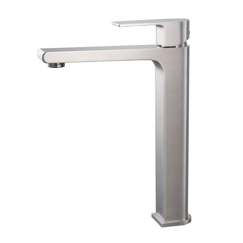 Brushed Nickel Single Hole Vessel Bathroom Faucet
