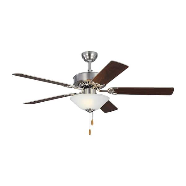 Generation Lighting Haven LED 2 52 in. Indoor Brushed Steel Ceiling Fan with Light Kit