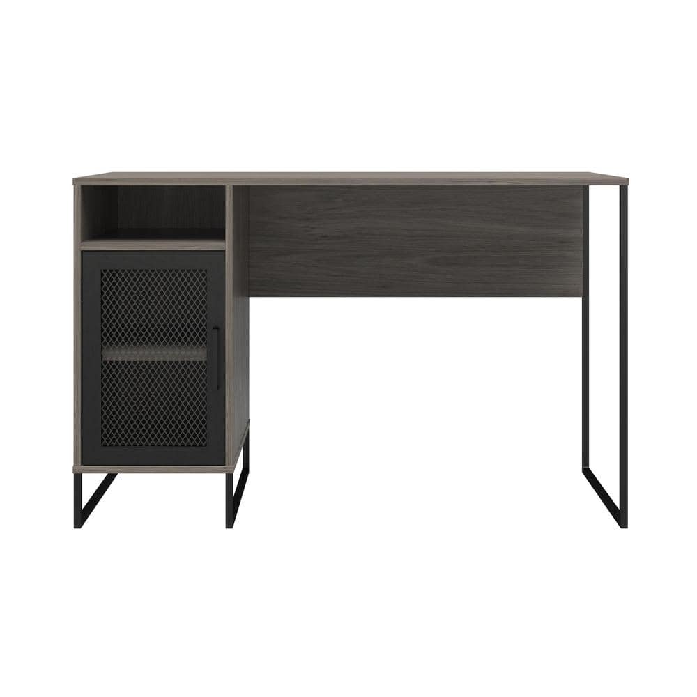 Ameriwood Home Pelham 47.6 in. Gray Oak Single Pedestal Desk HD11296