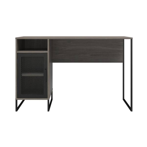 Ameriwood Home Pelham 47.6 in. Gray Oak Single Pedestal Desk HD11296