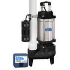 1 HP Cast Iron / Stainless Steel Submersible Sump Pump with Caged Float Switch and Controller