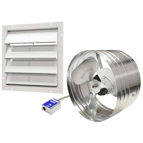 Master Flow 1450 CFM Silver Galvanized Electric Powered Gable Mount Attic Fan with Automatic Shutter
