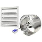 1450 CFM Silver Galvanized Electric Powered Gable Mount Attic Fan with Automatic Shutter