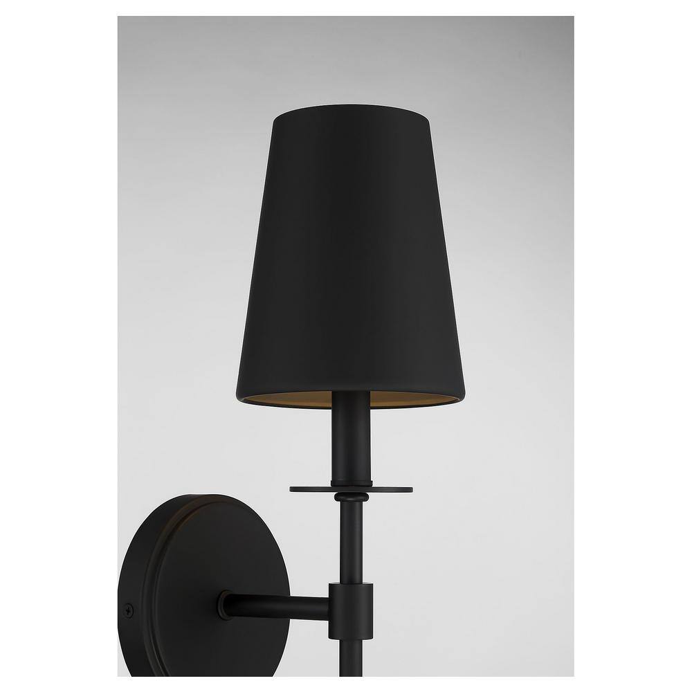 Lola Matte Black Vintage Dimmable Direct Wired Sconce