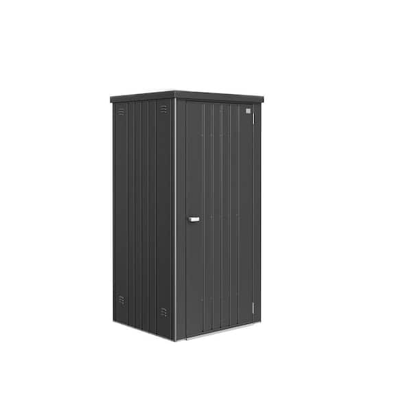 BIOHORT Equipment Locker Ninty 36.6 in. W x 32.6 in. D x 71.8 in. H Dark Gray Steel Outdoor Storage Cabinet with Floor Kit