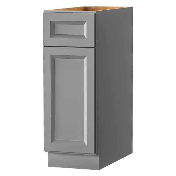 Keyport Shaker 12 in. W x 24 in. D x 34.5 in. H in Charcoal Plywood Tool-Free Ready To Assemble Base Kitchen Cabinet