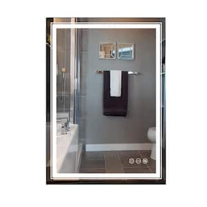 20 in. W x 28 in. H Large Rectangular Frameless Anti-Fog High Lume Backlit LED Lights Memory Wall Bathroom Vanity Mirror