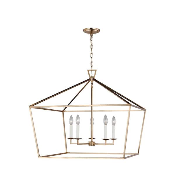 Generation Lighting Dianna 5-Light Satin Brass Wide Island Pendant Light