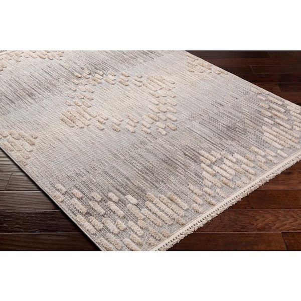Marcellus Gray/Beige Tribal 8 ft. x 10 ft. Indoor Area Rug