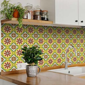 Green, Yellow and Red C29 8 in. x 8 in. Vinyl Peel and Stick Tile (24 Tiles, 10.67 sq. ft./Pack)