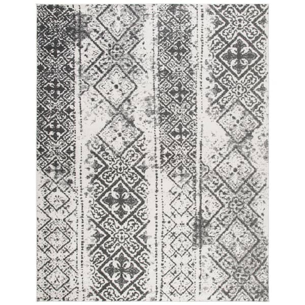Adirondack 11 ft. x 15 ft. Silver/Black Tribal Area Rug