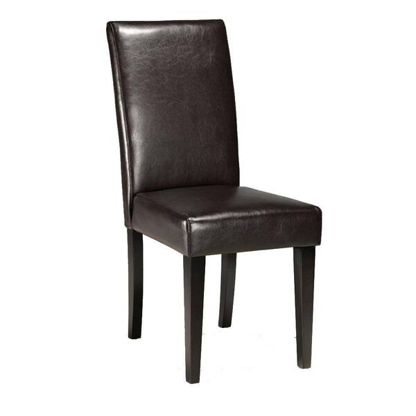 Home Decorators Collection Parsons Brown Recycled Leather Side Chair