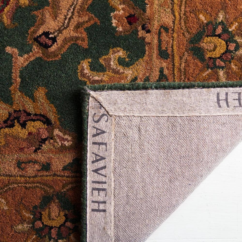 Handmade Dark Green and Gold Wool Tufted Area Rug