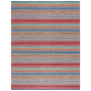 Kilim Blue/Red 8 ft. x 10 ft. Striped Gradient Area Rug