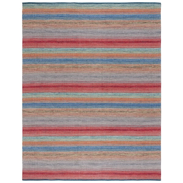 SAFAVIEH Kilim Blue/Red 8 ft. x 10 ft. Striped Gradient Area Rug