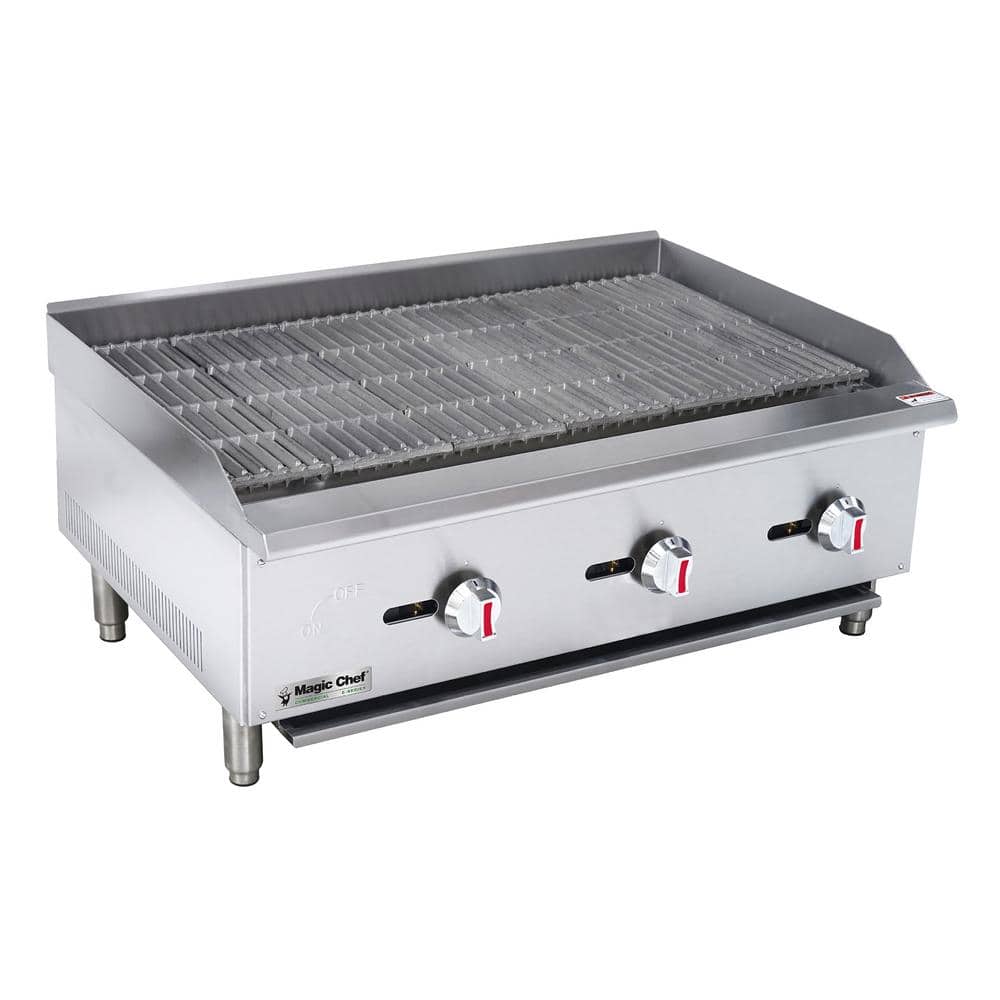 36 in Commercial Countertop Radiant Charbroiler in Stainless Steel