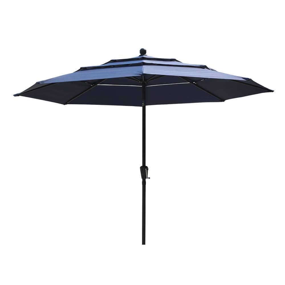 10 ft. Aluminum Market Outdoor Tilt Patio Umbrella with Double Air Vent in Navy price history on PriceWatchPro