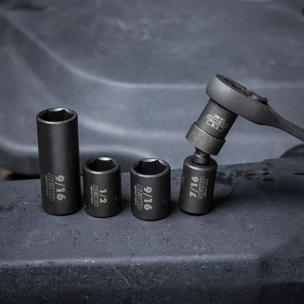 NEIKO 1/4 in. Drive SAE and Metric 6-Point Deep Impact Socket Set