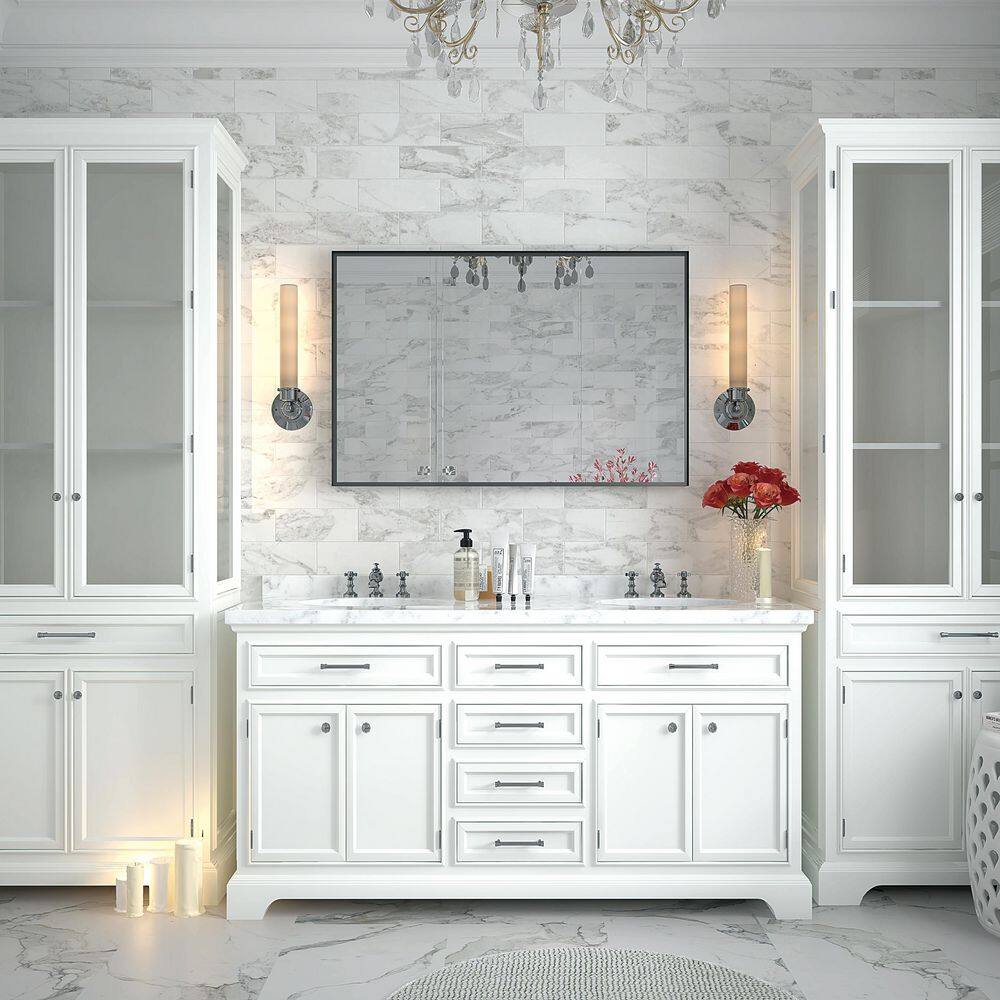 36 in. W x 30 in. H Rectangular Framed Wall Bathroom Vanity Mirror in Black price history on PriceWatchPro