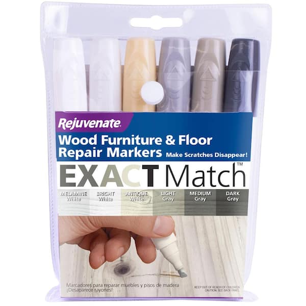 0.5 oz. White/Gray Interior Wood Furniture and Floor Repair Markers (6-Pack)