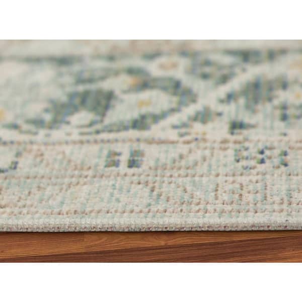 Century 4 x 6 Sea Mist Medallion Pattern Area Rug for High Traffic Living Room Dining Room Bedroom