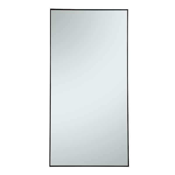 Unbranded Timeless Home 36 in. W x 72 in. H x Contemporary Metal Framed Rectangle Black Mirror