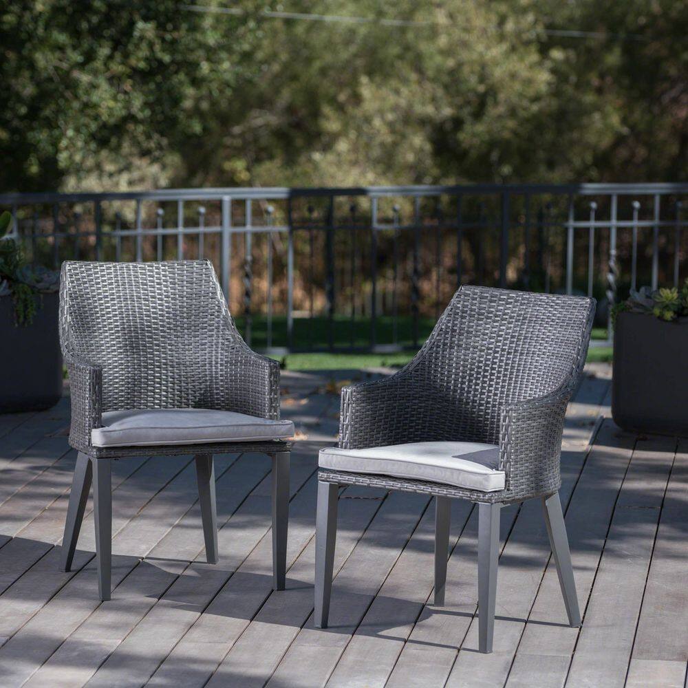 Gray Wicker Outdoor Lounge Chair with Cushions (set of 2) price history on PriceWatchPro