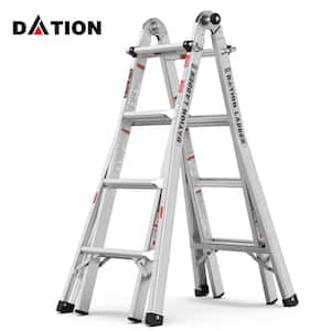Multi-Position Foldable Multi-Functional Aluminum Alloy Ladder Reach 13 ft A-Type Ladder Straight Ladder for Home