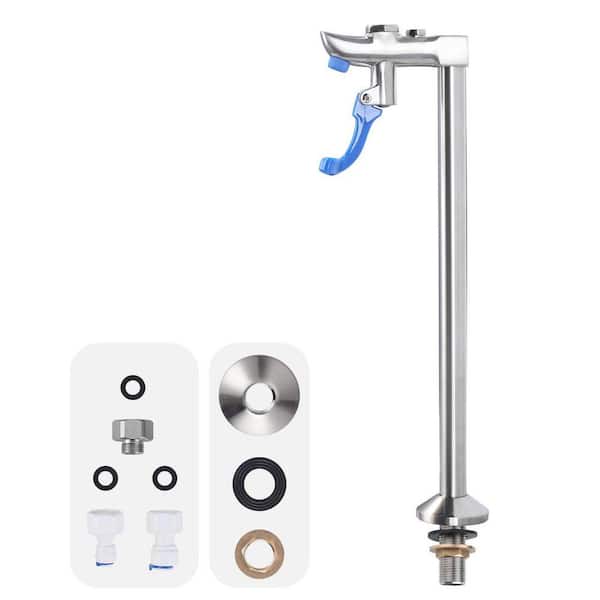 Commercial Deck Mounted Glass Filler Faucet, 14 in. High-Arc Glass Filling Water Station in Brushed Nickel