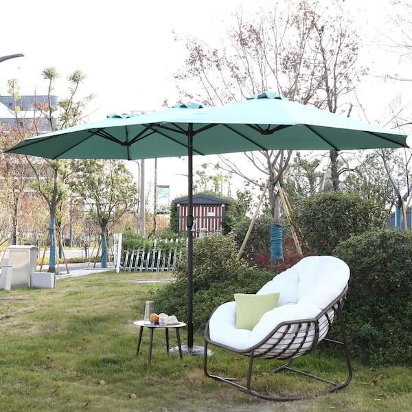 green rectangular patio umbrellas Sunnyglade 9' Umbrella Outdoor Table Umbrella with 8 Ribs Grass 72 patio tables or umbrella bases designed for poles with a 1.5 Homy Casa 14.8 Ft Extra