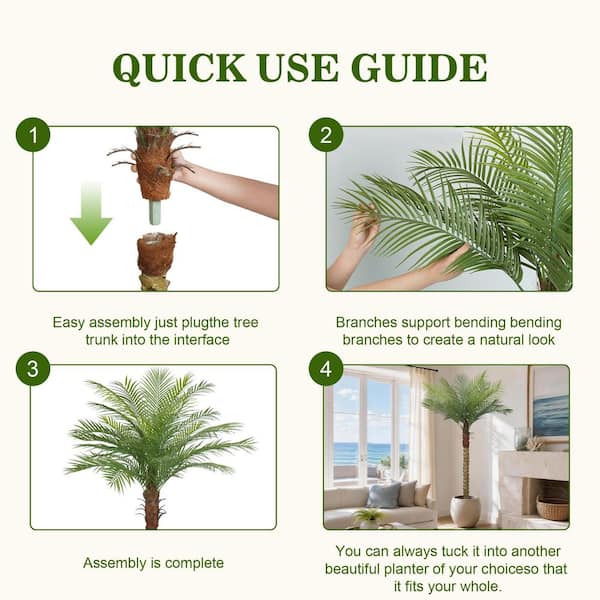 Vitalismo 8 ft. Green Plant 96 in. Artificial Phoenix Palm Tree