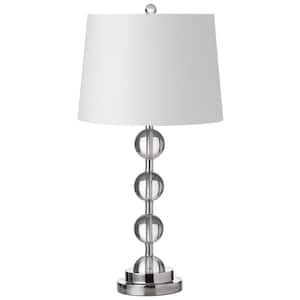 26 in. H 1-Light Polished Chrome Table Lamp with Laminated Fabric Shade
