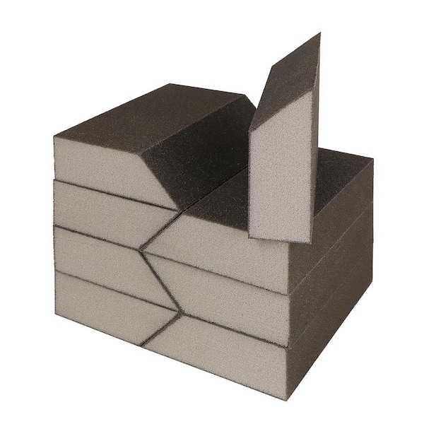 8-Pack 180 Grit Angled Sanding Blocks, Fine Sponge Sand Block for Wood, Metal, Drywall, Furniture Paint, Wet & Dry Use