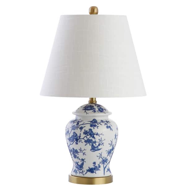JONATHAN Y Penelope 22 in. Blue/White Chinoiserie Table Lamp 