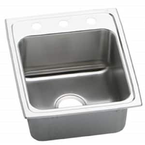 Lustertone Drop-In Stainless Steel 17 in. 3-Hole Single Bowl Kitchen Sink with 10 in. Bowl