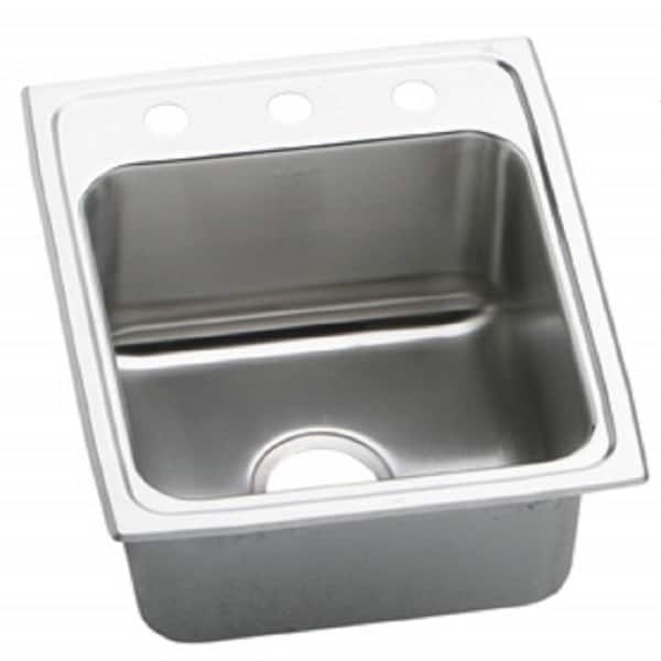 Elkay Lustertone Drop-In Stainless Steel 17 in. 3-Hole Single Bowl Kitchen Sink with 10 in. Bowl