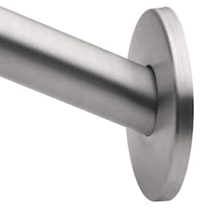 60 in. Low Profile Curved Shower Rod Flange in Brushed Stainless Steel