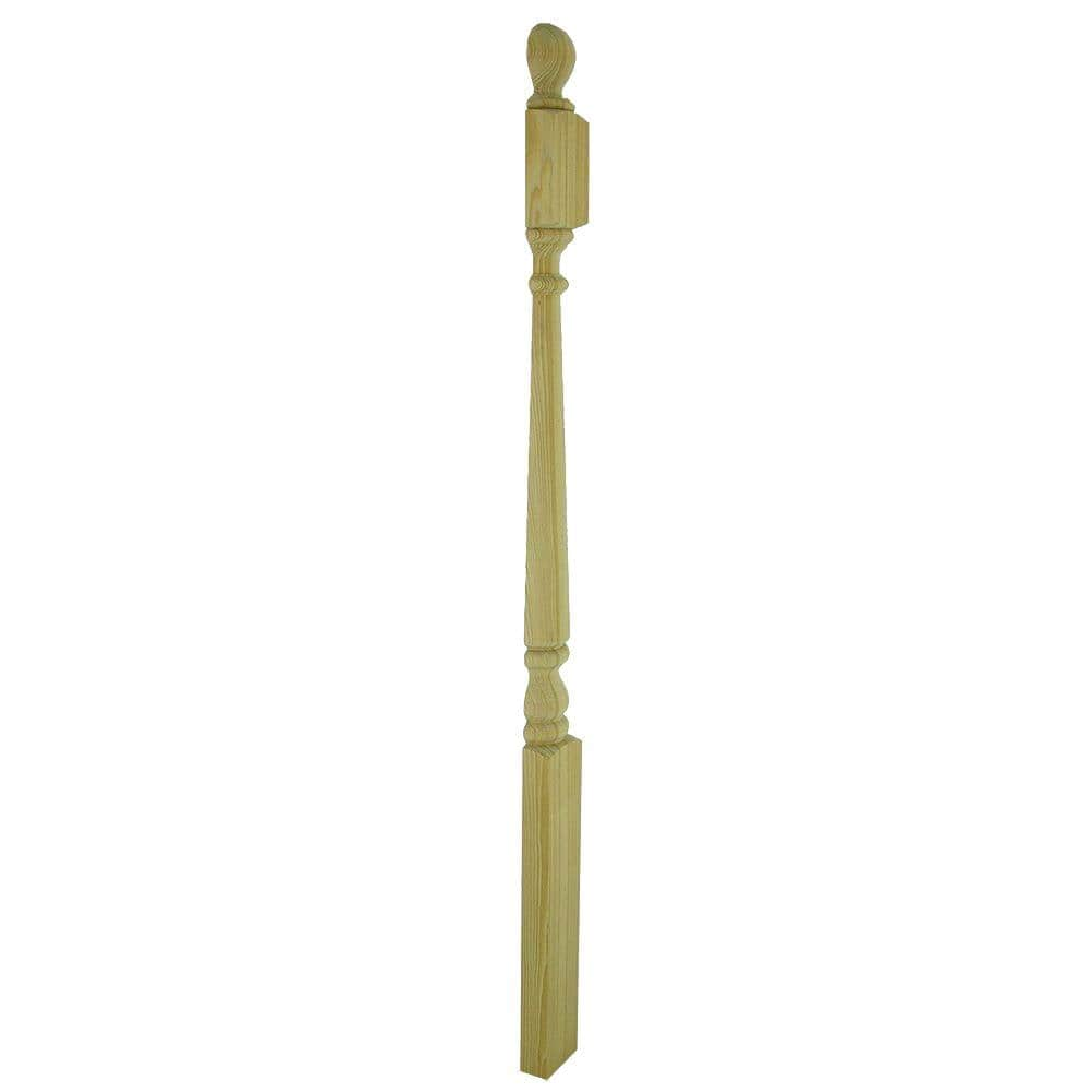 EVERMARK Stair Parts 4010 48 in. x 3 in. Unfinished Hemlock Ball Top ...