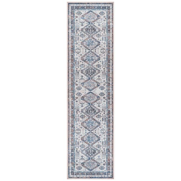 Alaska Beige/Red 3 ft. x 10 ft. Medallion Runner Rug